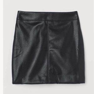 H&M Divided Faux Leather Mini Skirt